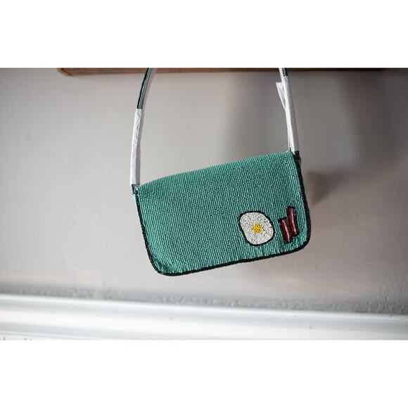 Anthropologie The Fiona Beaded Bag: Food & Drink Edition Bacon & Eggs - Picture 4 of 5